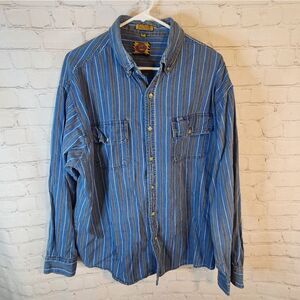 Men's Justin Workwear longsleeve button-down shirt, size Large